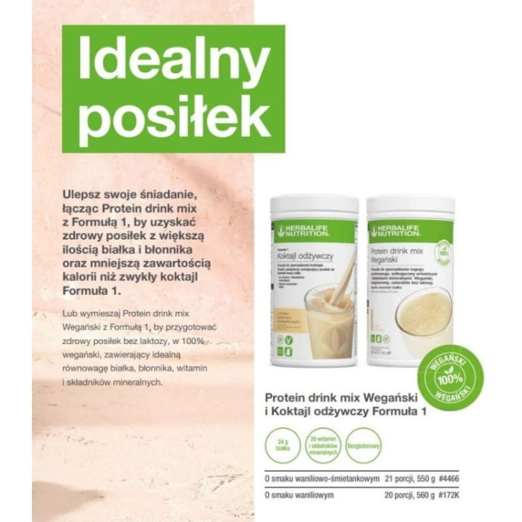 Protein drink mix Herbalife idealny posiłek