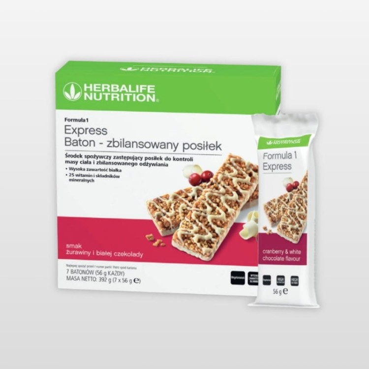 Baton Formuła 1 Express żurawina i biała czek. 7 szt.