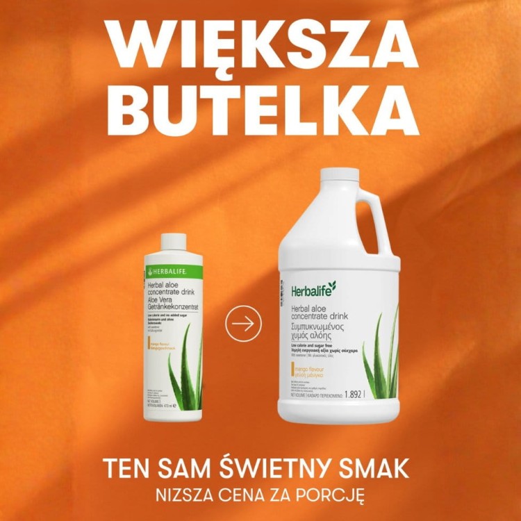 Napój aloesowo-ziołowy Herbalife mango większa butelka 1892 ml