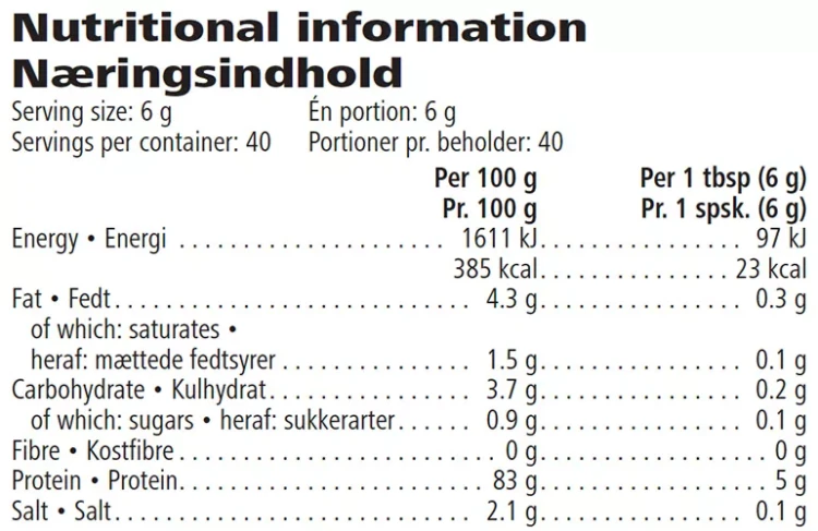 Odżywka białkowa Herbalife wartości odżywcze