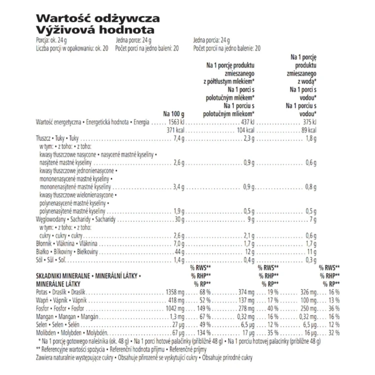 Protein Bake Mix Herbalife wartości odżywcze