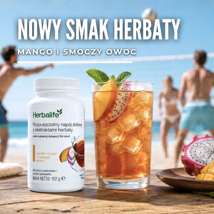 Herbata kofeinowa  Herbalife - smak mango i smoczy owoc